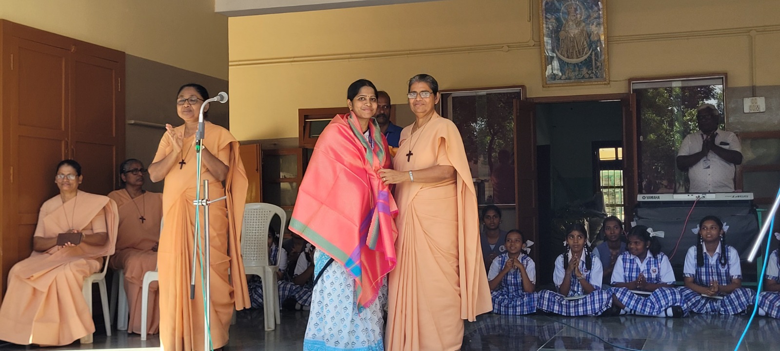Teachers felicitated by Rev. Sr. Suchita